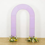 8ft Lavender Lilac Spandex Fitted Open Arch Wedding Arch Cover, Double-Sided U-Shaped Backdrop