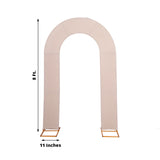 8ft Nude Spandex Fitted Open Arch Wedding Arch Cover, Double-Sided U-Shaped Backdrop Slipcover