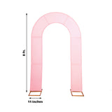8ft Pink Spandex Fitted Open Arch Wedding Arch Cover, Double-Sided U-Shaped Backdrop Slipcover