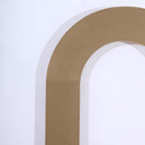 8ft Taupe Spandex Fitted Open Arch Wedding Arch Cover, Double-Sided U-Shaped Backdrop Slipcover
