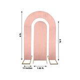 Set of 2 Dusty Rose Spandex Fitted Wedding Arch Covers for Round Top and Double Arch