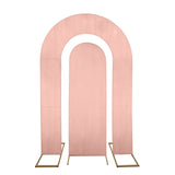 Set of 2 Dusty Rose Spandex Fitted Wedding Arch Covers for Round Top and Double Arch