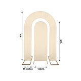 Set of 2 Beige Spandex Fitted Wedding Arch Covers for Round Top and Double Arch