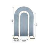 Set of 2 Dusty Blue Spandex Fitted Wedding Arch Covers for Round Top and Double Arch