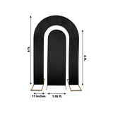 Set of 2 Black Spandex Fitted Wedding Arch Covers for Round Top and Double Arch