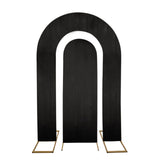 Set of 2 Black Spandex Fitted Wedding Arch Covers for Round Top and Double Arch