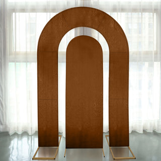 <span style="background-color:transparent;color:#000000;">Elegant Brown Spandex Fitted Arch Covers for Stunning Backdrops</span>