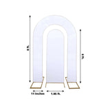 Set of 2 White Spandex Fitted Wedding Arch Covers for Round Top and Double Arch