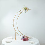 4ft Gold Metal Half Crescent Moon Wedding Arbor Frame, Table Top Centerpiece