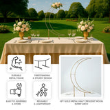 4ft Gold Metal Half Crescent Moon Wedding Arbor Frame, Table Top Centerpiece