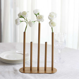 Elevate Your Space with the Gold Metal Flower Vase