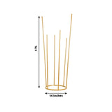  Tall Gold Metal Single Stem Flower Vase in Minimalist Style, 6-Tubes Table Centerpiece