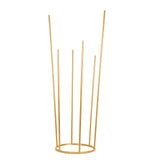  Tall Gold Metal Single Stem Flower Vase in Minimalist Style, 6-Tubes Table Centerpiece#whtbkgd