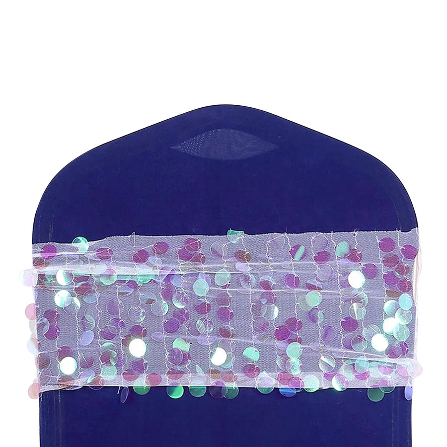 5 Pack | Iridescent Big Payette Sequin Round Chair Sashes