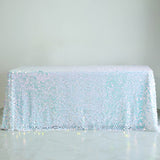 90x132inch Iridescent Blue Big Payette Sequin Rectangle Tablecloth