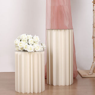 Add Elegance to Your Event with the Ivory Cylinder Display Column Stand