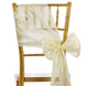 5 PCS | 7 Inch x 106 Inch | Ivory Pintuck Chair Sash | TableclothsFactory#whtbkgd