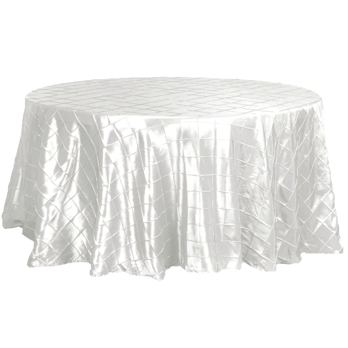 120" Ivory Pintuck Round Tablecloth