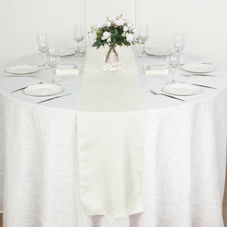 Elevate Your Event Decor with the Ivory Polyester Table Runner