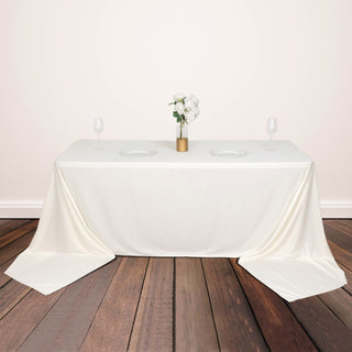 Ivory Premium Scuba Wrinkle Free Rectangular Tablecloth