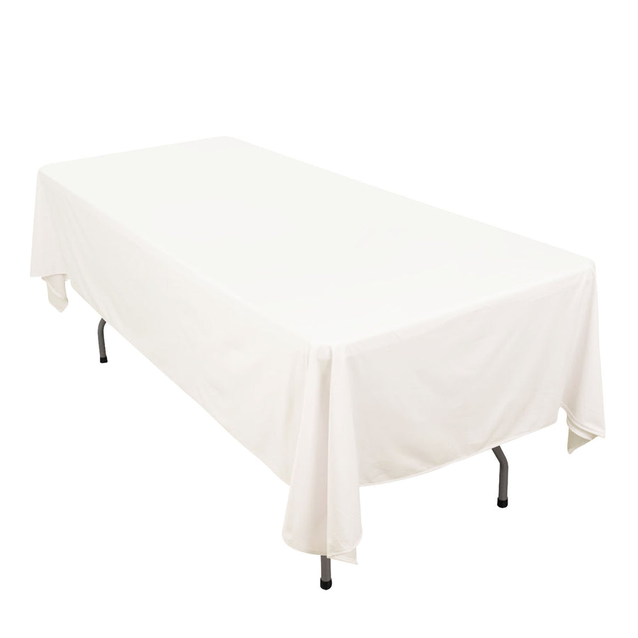 60x102inch Ivory Premium Scuba Rectangular Tablecloth, Wrinkle Free Polyester Seamless