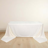 90x156inch Ivory Premium Scuba Rectangular Tablecloth, Wrinkle Free Polyester Seamless