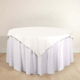 54" Ivory Premium Scuba Wrinkle Free Square Table Overlay, Scuba Polyester Table Topper