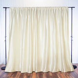 8ftx8ft Ivory Premium Smooth Velvet Event Curtain Drapes, Privacy Backdrop Event Panel with Rod Pocket