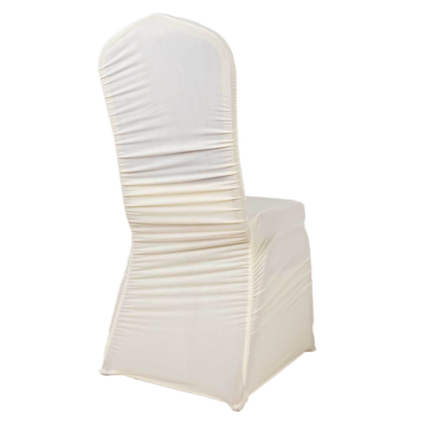 Swag Back Ruched Spandex Banquet Chair Cover - Black
