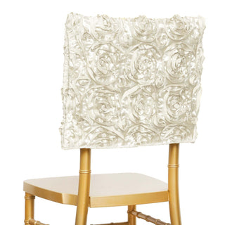 Create an Enchanting Atmosphere with Ivory Satin Rosette Chair Caps
