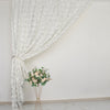 8ftx8ft Ivory Satin Rosette Photo Booth Event Curtain Drapes, Backdrop Window Panel
