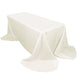 Ivory Seamless Polyester Rectangular Tablecloth Rounded Corners 90x156inch Oval Oblong Tablecloth