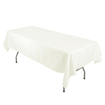 54"x96" Ivory Seamless Premium Polyester Rectangular Tablecloth - 220GSM