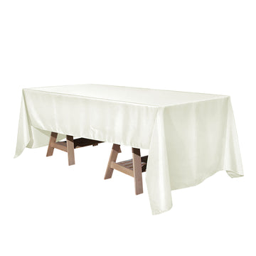 60"x126" Ivory Seamless Premium Polyester Rectangular Tablecloth - 220GSM