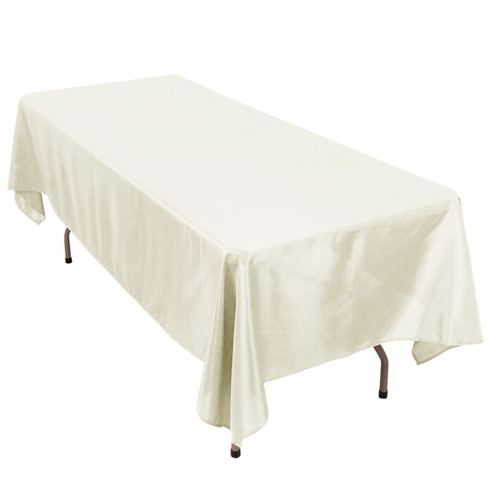 60x102inch Ivory 200 GSM Seamless Premium Polyester Rectangular Tablecloth