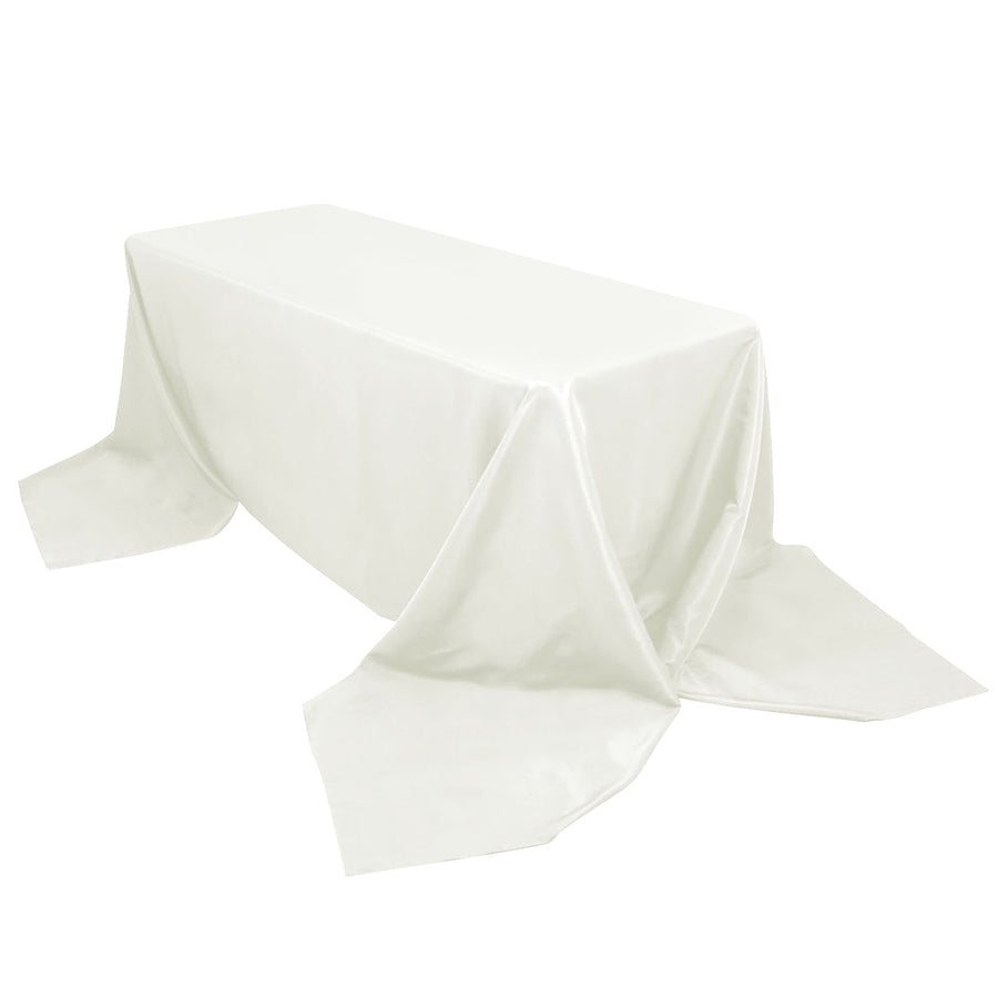 90x156inch Ivory 200 GSM Seamless Premium Polyester Rectangular Tablecloth