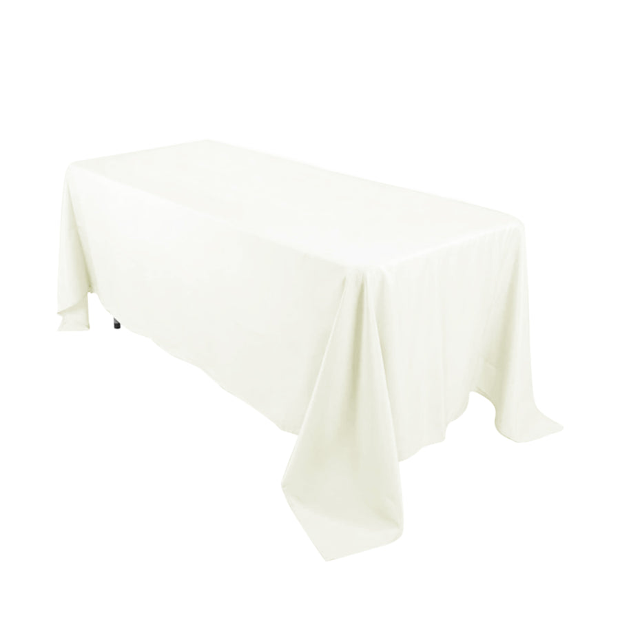72x120inch Ivory 200 GSM Seamless Premium Polyester Rectangular Tablecloth