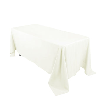 72"x120" Ivory Seamless Premium Polyester Rectangular Tablecloth - 220GSM