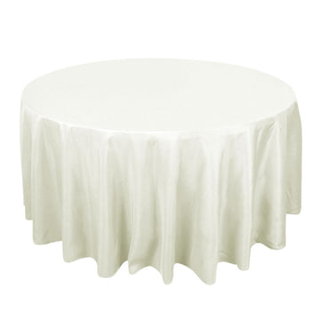 120" Ivory Seamless Premium Polyester Round Tablecloth - 220GSM