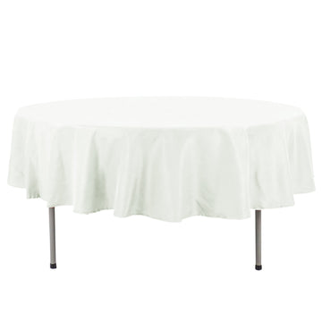 90" Ivory Seamless Premium Polyester Round Tablecloth - 220GSM