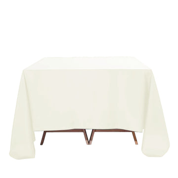 90"x90" Ivory Seamless Premium Polyester Square Table Overlay - 220GSM