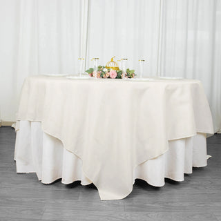 Elegant Ivory Polyester Table Overlay for Stunning Events