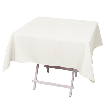 54"x54" Ivory Seamless Premium Polyester Square Tablecloth - 220GSM