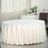 120inch Ivory Seamless Premium Velvet Round Tablecloth, Reusable Linen