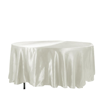 108" Ivory Seamless Satin Round Tablecloth