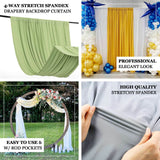 Ivory 4-Way Stretch Spandex Photography Backdrop Curtain with Rod Pockets, Drapery Panel