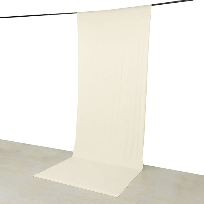 Ivory 4-Way Stretch Spandex Photography Backdrop Curtain with Rod Pockets, Drapery Panel