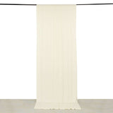 Ivory 4-Way Stretch Spandex Photography Backdrop Curtain with Rod Pockets, Drapery Panel