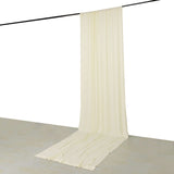 Ivory 4-Way Stretch Spandex Photography Backdrop Curtain with Rod Pockets, Drapery Panel