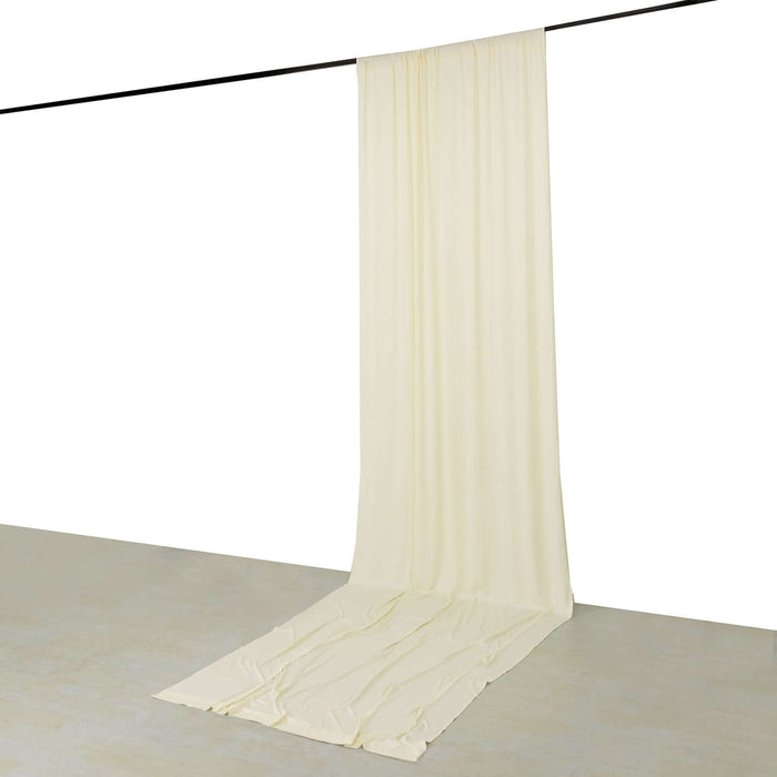 Ivory 4-Way Stretch Spandex Photography Backdrop Curtain with Rod Pockets, Drapery Panel